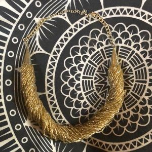 Gold bead necklace